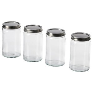 Spice jar, clear glass/stainless steel, 35 cl