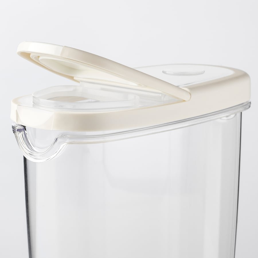 Dry food jar with lid, transparent/white, 1.3 l - Image 4