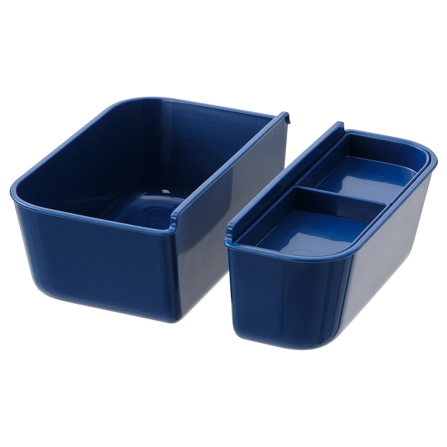 Insert for food container, set of 2, dark blue