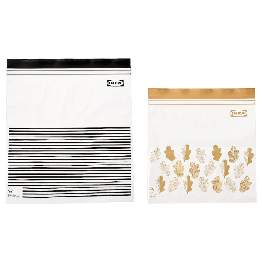 Resealable bag, patterned black/yellow, 2.5/1.2 l x 50pack