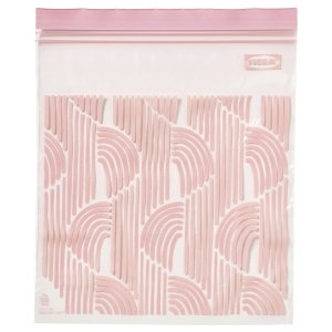 Resealable bag, patterned/pale pink, 2.5 l X 20 pack